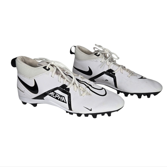 Nike Mens Alpha Menace Varsity 3 CV0586-100 White Football Cleats Sz 11.5 - Picture 1 of 11
